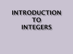 Introduction to Integers