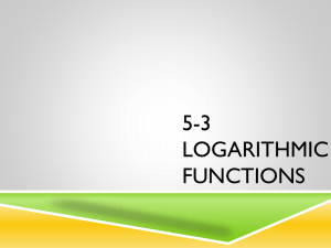 Ch 5 Exponential and Logarithmic Functions