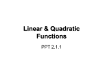 Linear & Quadratic Functions