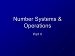 Number Systems, Operations, and Codes