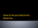 How to Access Electronic Reserves