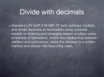 Divide with decimals - Nadaburg Unified School District #81