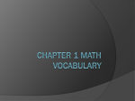 Chapter 1 Math Vocabulary