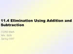 Elimination using the Addition Method