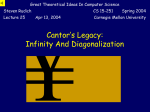 Infinity and Diagonalization - Carnegie Mellon School of Computer