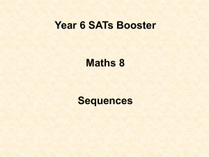 Maths Booster Lesson 8 Sequences