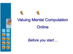 Valuing mental computation online