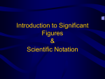 Introduction to Significant Figures & Scientific Notation