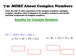 7-9: MORE About Complex Numbers