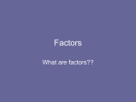 Factors, Primes And Squares