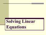 Solving Linear Equations