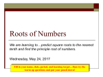 Roots of Numbers - Solon City Schools