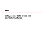 perl 1: data, data types, and control structures