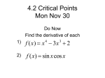 4.2 Critical Points and Extreme Values