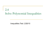 2.4 Solve Polynomial Inequalities