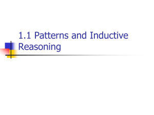 1.1 Patterns and Inductive Reasoning