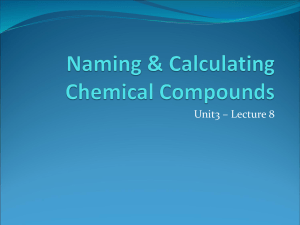 Calculating & Naming Compounds