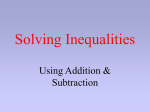 Solving Inequalities - The John Crosland School