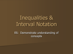 Inequalities & Interval Notation