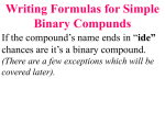 Naming Chemical Compounds