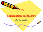 Numeration Vocabulary