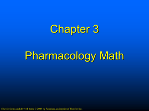 Pharmacology Chapter 3 Basic Math