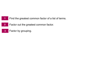 Finding the Greatest Common Factor