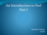 An Introduction to Perl – Part I