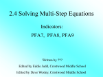 Lesson 2.4 Solving Multiple Equations
