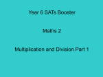 Maths Booster Lesson 3 Multiplication and Division