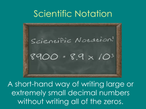 Scientific Notation - Brookwood High School