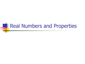 Real Number Properties and Basic Word Problems