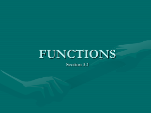 FUNCTIONS Section 3.1 to 3.3