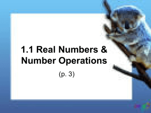 1.1 Real Numbers & Number Operations