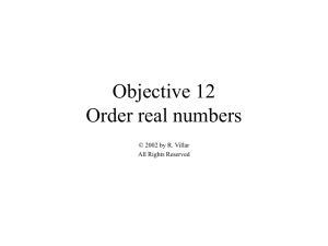 Order Real Numbers