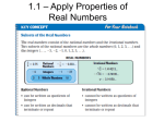 1.1 – Apply Properties of Real Numbers