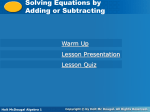 Holt McDougal Algebra 1 - Effingham County Schools