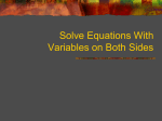 Solving Equations PowerPoint