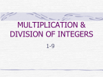 MULTIPLICATION OF INTEGERS