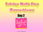 Multi Step Equations