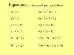 Equations – Success if you can do these