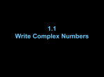 1.1 Write Complex Numbers