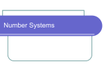 Number Systems