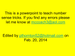 Mr. Thornton`s Powerpoint full of Number Sense Tricks!