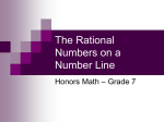 The Rational Numbers - StCeciliaHonorsMath