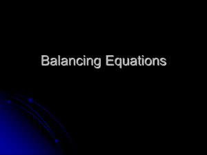 Balancing Equations