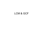 LCM & GCF