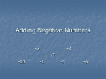 Adding Negative Numbers - The John Crosland School