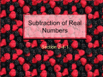 Subtraction of Real Numbers