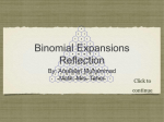 Math reflection on Binomial Expansions